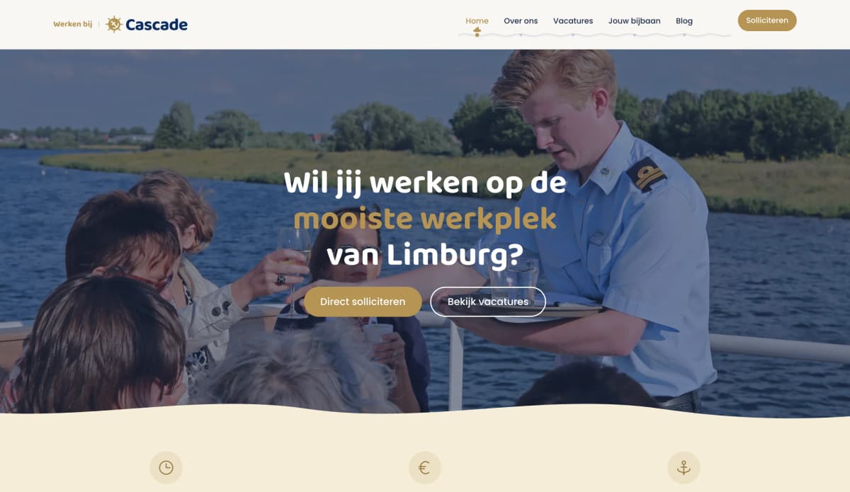 Scherm van Vacature Website